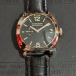 Best Quality Replica Panerai Radiomir Rose Gold Case Black Leather Strap Watch 